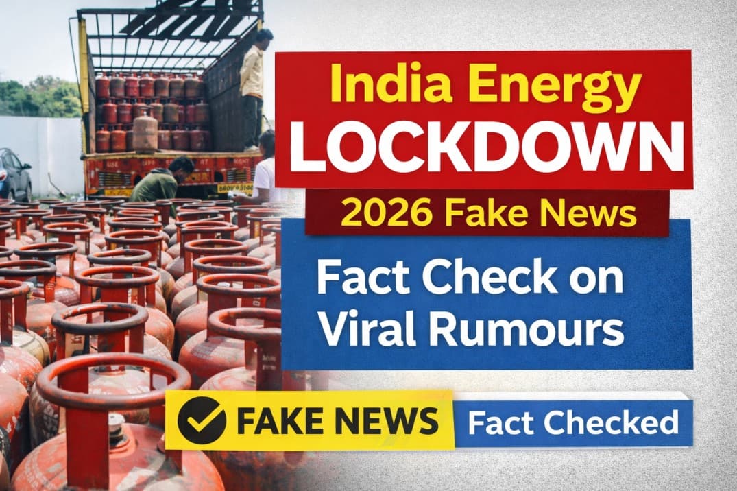 India Energy Lockdown 2026 Fake News" fact-check on viral rumours about fuel shortages and lockdown claims.